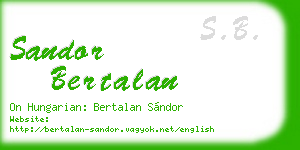 sandor bertalan business card