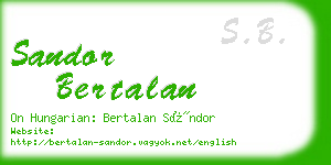 sandor bertalan business card